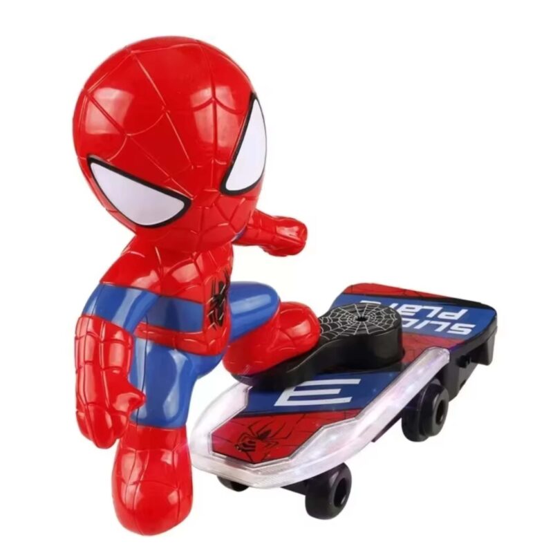 Spiderman Automatic Flip Rotation Music Skateboard - Image 2